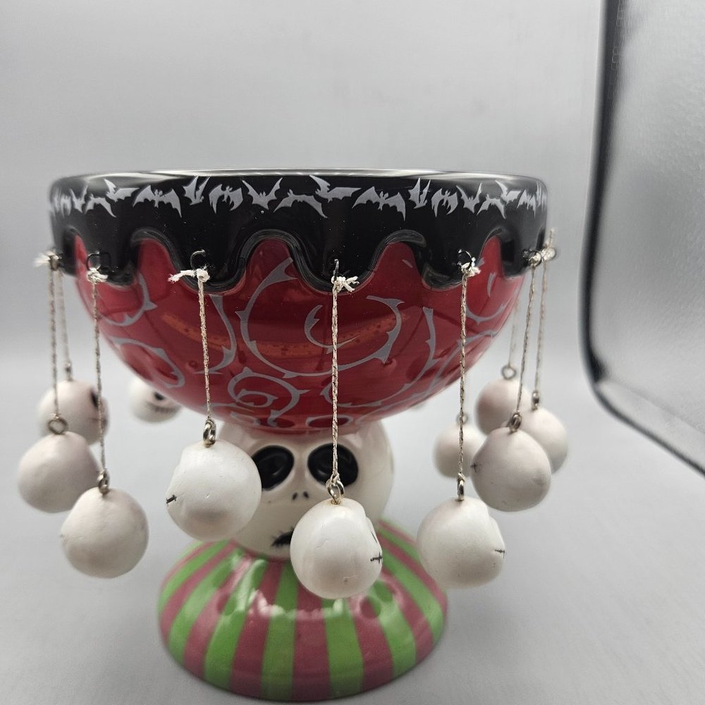 Nightmare Before Christmas Disney Jack Skellington Rare Pedestal Candy Bowl Dish